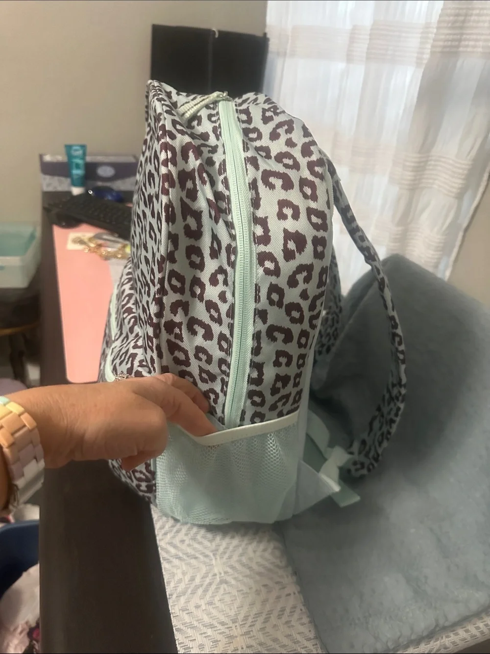 Mint Leopard Print Backpack NWT